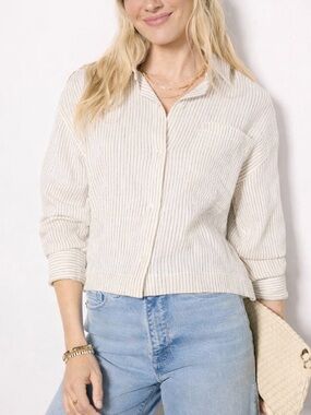 Z Supply Del Mar Striped Cream Shirt